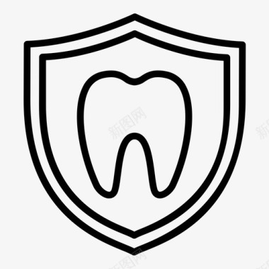牙科牙齿保护牙科医疗保健图标