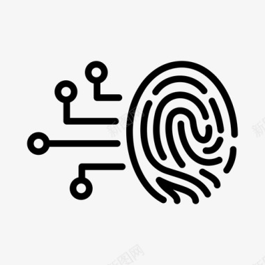 公共标识安全生物特征分析数据指纹图标
