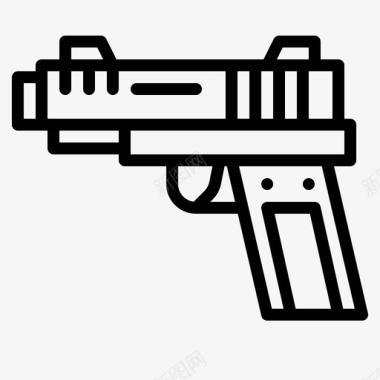 公共标识安全枪支罪犯保护图标