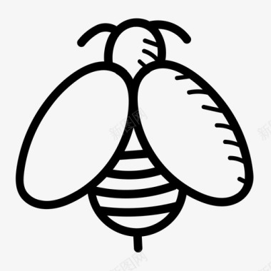 蜜蜂生态学手绘图标