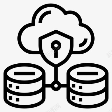 公共标识安全数据安全云保护图标