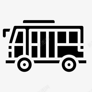 公共标识红公共汽车运输工具图标