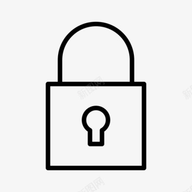 公共标识安全锁定保护安全图标