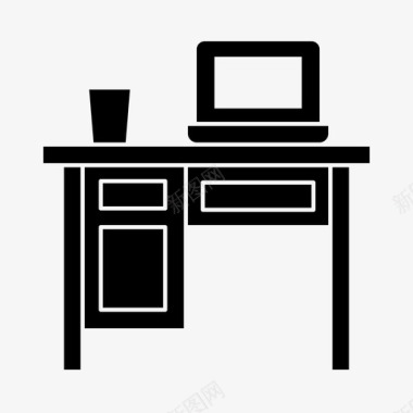 原木电脑桌电脑桌家具家用图标