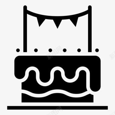 庆典蛋糕庆典花环图标