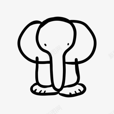 绘制大象动物野生动物图标