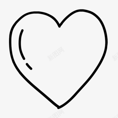 手绘心形心形涂鸦绘画爱情图标