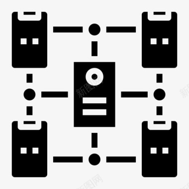 网络手机购物智能手机数据库网络图标