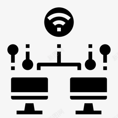 互联网科技展板网络电脑互联网图标