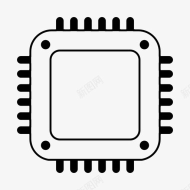 RFID芯片计算机处理器芯片电路图标