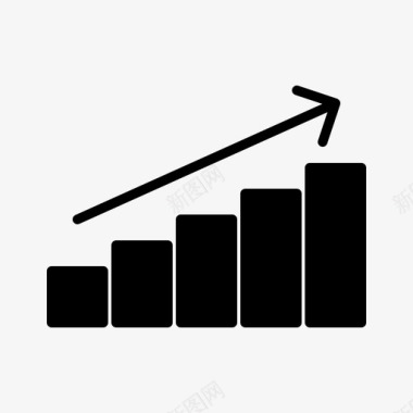 黑色信息图表分析条形图业务增长图标