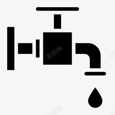 矢量水龙头水龙头花园花园实心图标