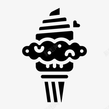 蛋卷冰淇淋蛋卷甜点图标