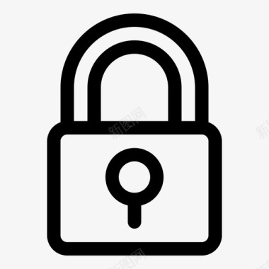 公共标识安全锁阻止禁止图标