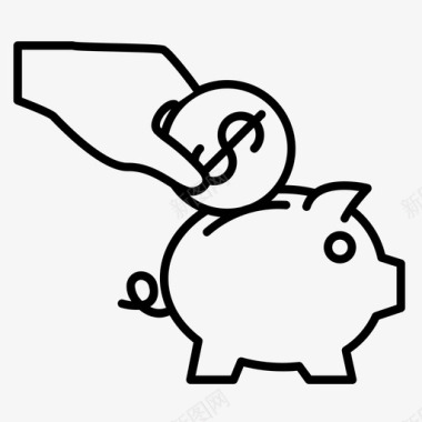 把钱放在小猪里商业金融图标