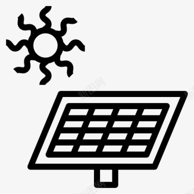 太阳能电池板能源光图标