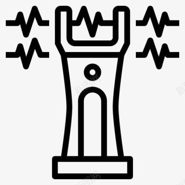 公共标识安全电击枪电子保护图标