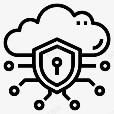 公共标识安全数据安全云网络图标