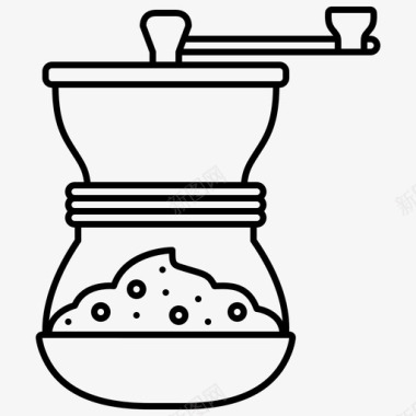 咖啡机免抠图片研磨机咖啡师咖啡豆图标