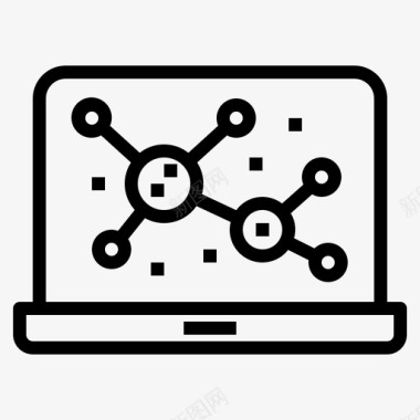 活性分子笔记本电脑细胞分子图标