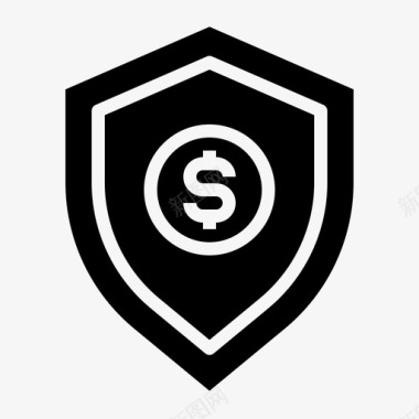 公共标识安全盾牌保险金钱图标