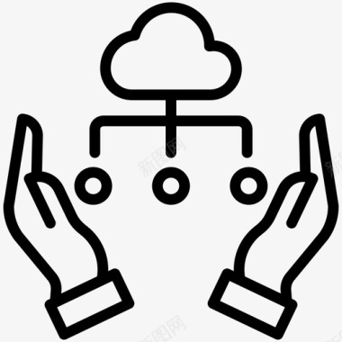 公共标识安全保护云数据库图标