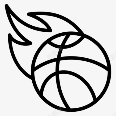 篮球icon火焰篮球燃烧火焰图标