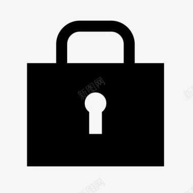 公共标识安全锁定关闭挂锁图标