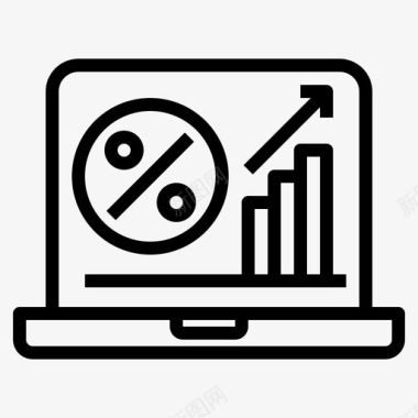 百分比矢量分析笔记本电脑百分比图标