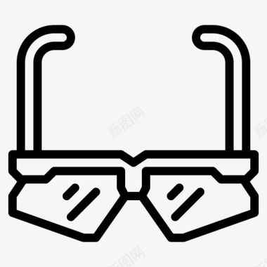 公共标识安全太阳镜眼镜防护图标