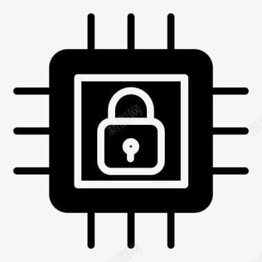 微芯片锁保护图标