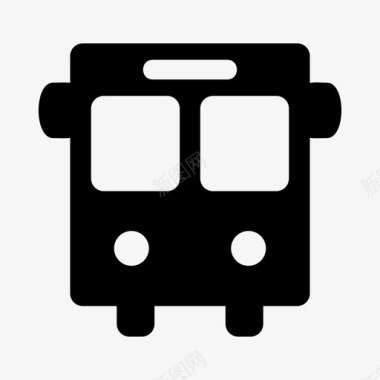 公共标识红公共汽车假日交通图标