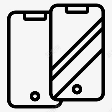 钢化玻璃手机服务图标