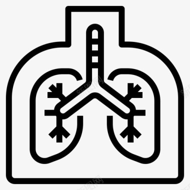 肺炎画册肺医疗保健医学图标