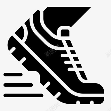 健身跑鞋子健身跑步图标