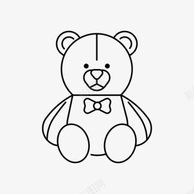 婴儿红泰迪熊婴儿洋娃娃图标
