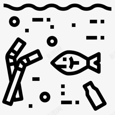 污染环境鱼图标