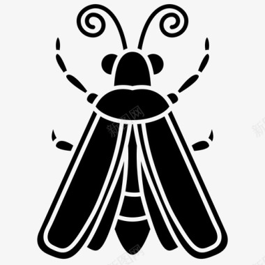 萤火虫萤火虫生物发光昆虫图标