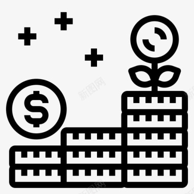 财富比重财富商业硬币图标