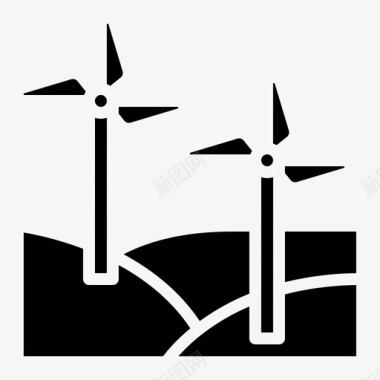 风车风车生态能源图标