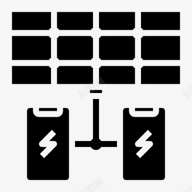 太阳能充电桩充电器电池电源图标