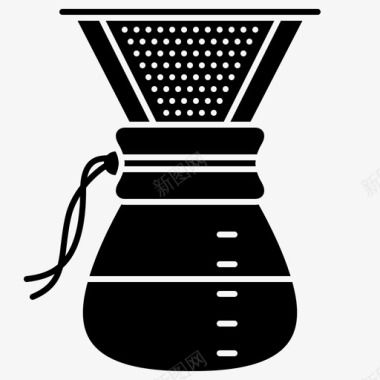 倒在咖啡上咖啡师chemex图标