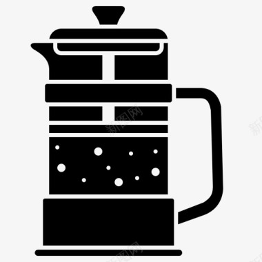 法式印刷机咖啡壶图标