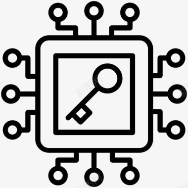 网络安全宣传周技术cpu密钥图标