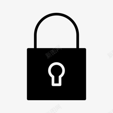 公共标识安全锁定保护安全图标