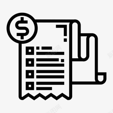 收据收据账单财务图标