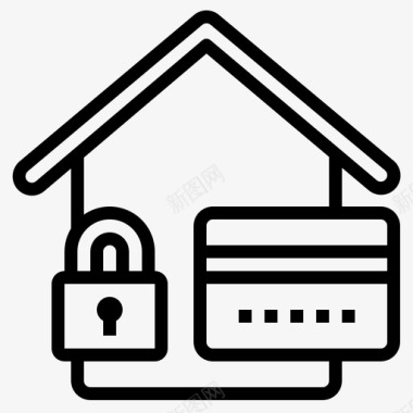 公共标识安全钥匙卡房子安全图标