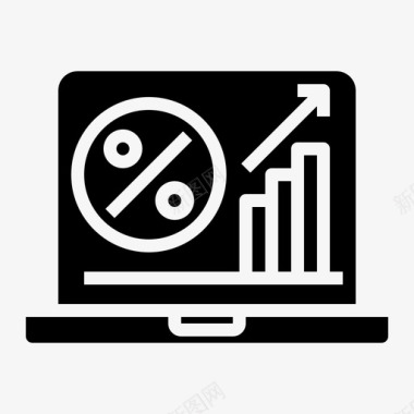 折扣回馈分析笔记本电脑百分比图标