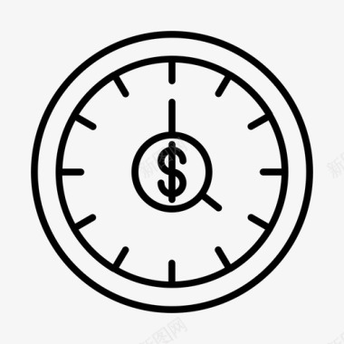 金融时钟货币时钟商业金融图标
