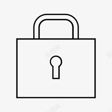 公共标识安全锁定关闭挂锁图标